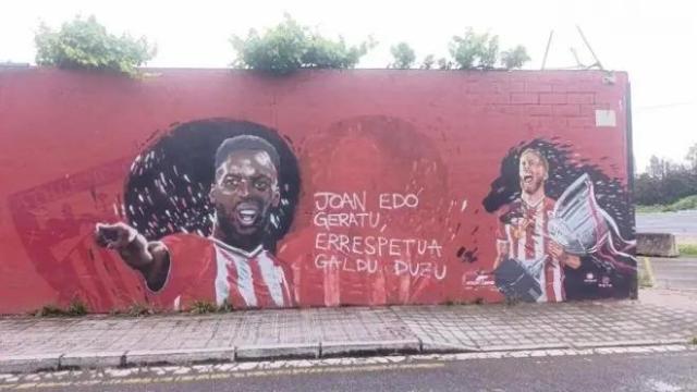 Vandalizan un mural de Nico Williams en Barakaldo: su hermano responde