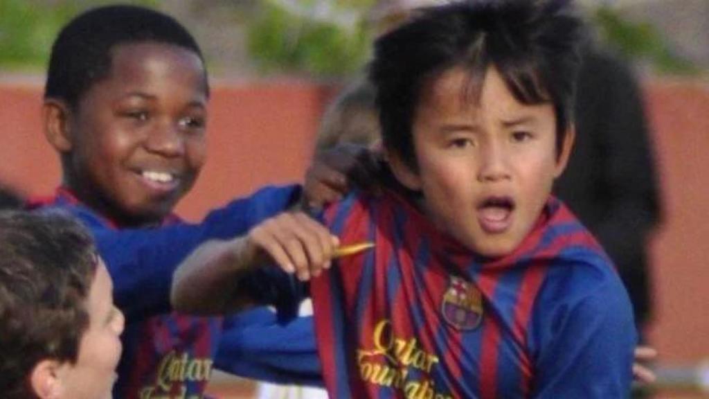 Ansu Fati y Takefusa Kubo en un torneo en 2013