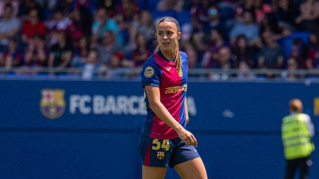 Clara Serrajordi en su debut con el Barça femenino