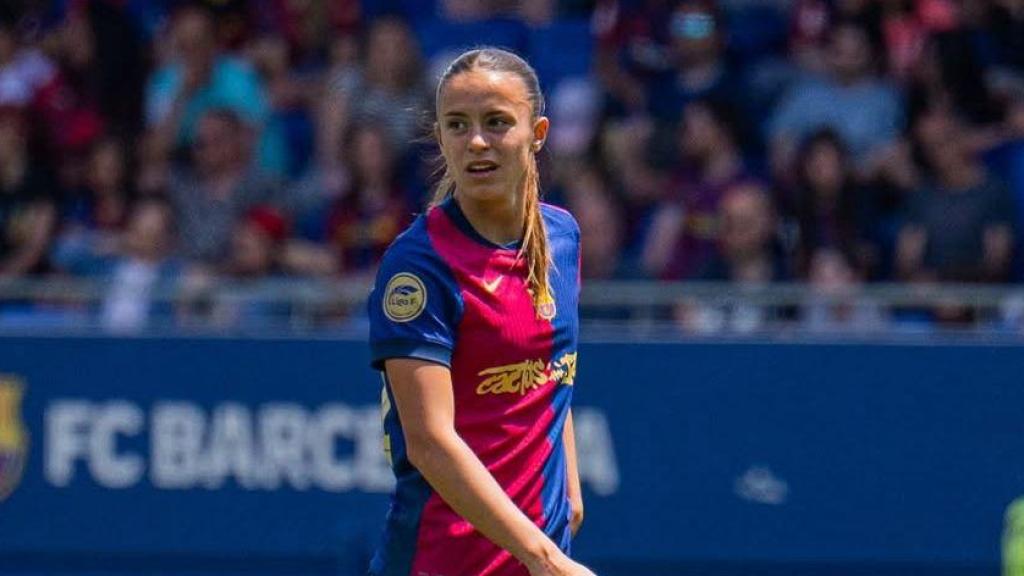 Clara Serrajordi en su debut con el Barça femenino