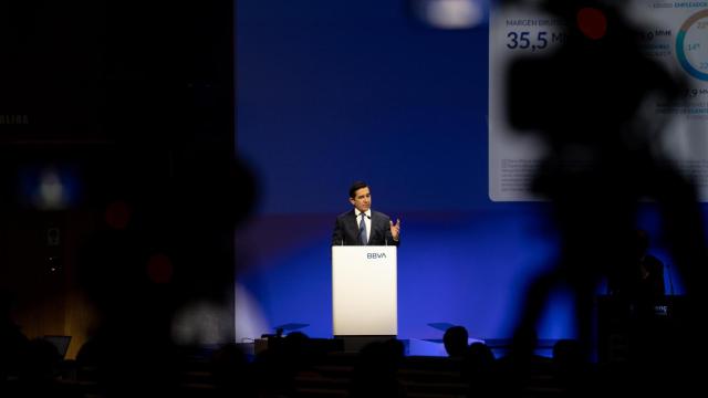 El presidente de BBVA, Carlos Torres, durante la presentación de resultados del banco