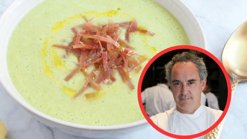 Fotomontaje plato de verano y Ferran Adrià
