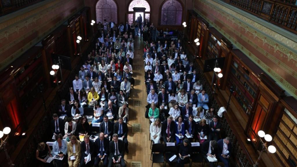 Así lució el salón donde tuvo lugar la intervención de Ana Botín, presidenta ejecutiva del Banco Santander