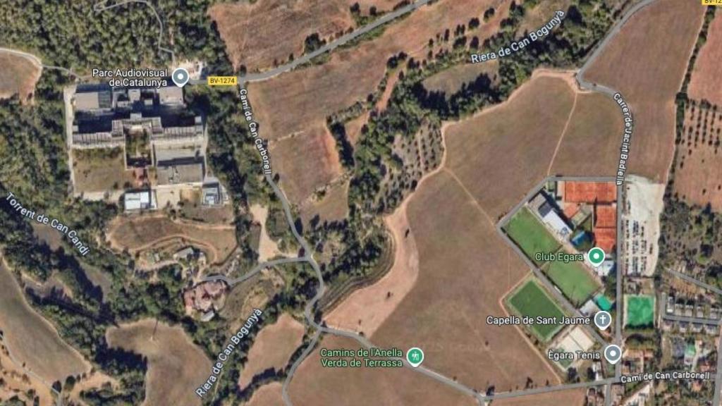 Vista aérea de la zona incendiada