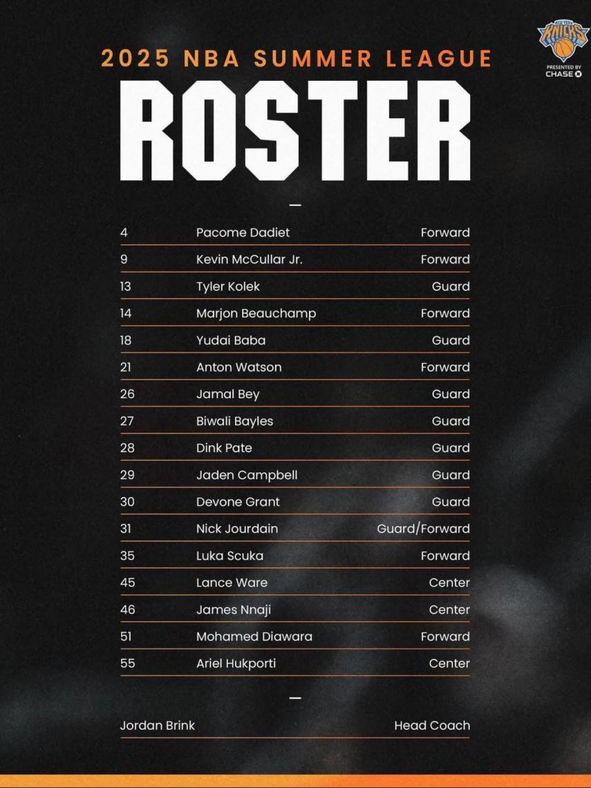 James Nnaji entre la lista del plantel de los New York Knicks para la Summer League 2025