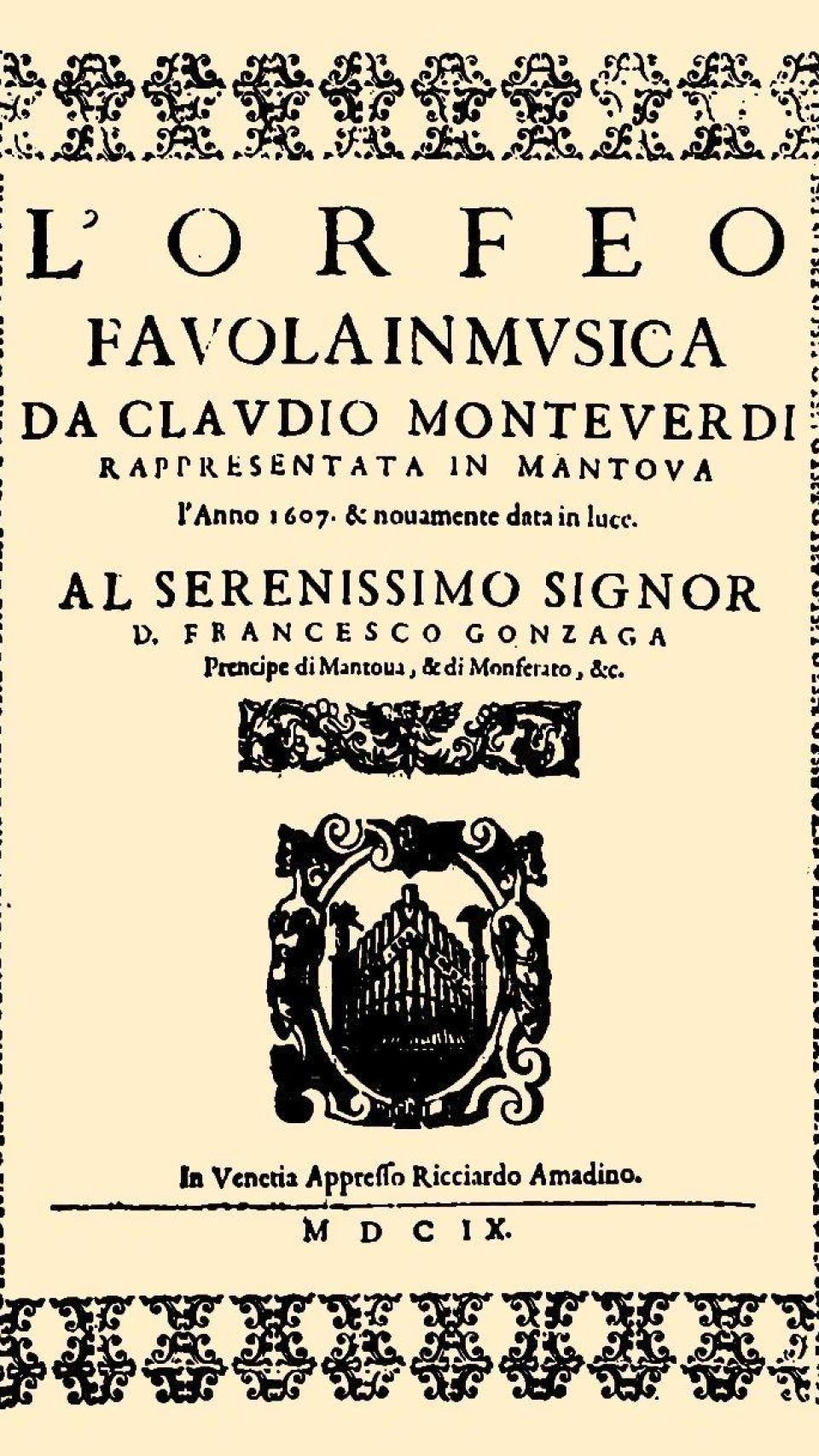 La fábula de Orfeo (1607), de Monteverdi
