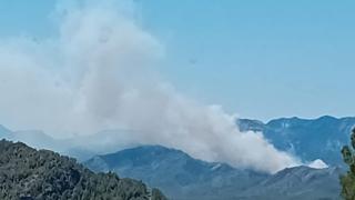 Imagen del incendio en Paüls (Tarragona)