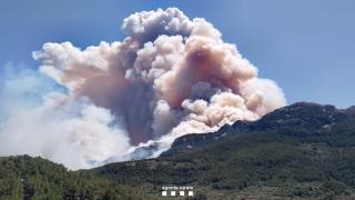 Imagen del incendio en Paüls (Tarragona)