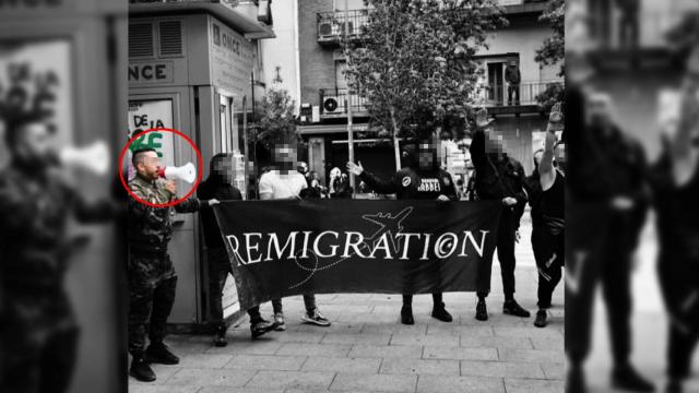 Cristian, durante una manifestación