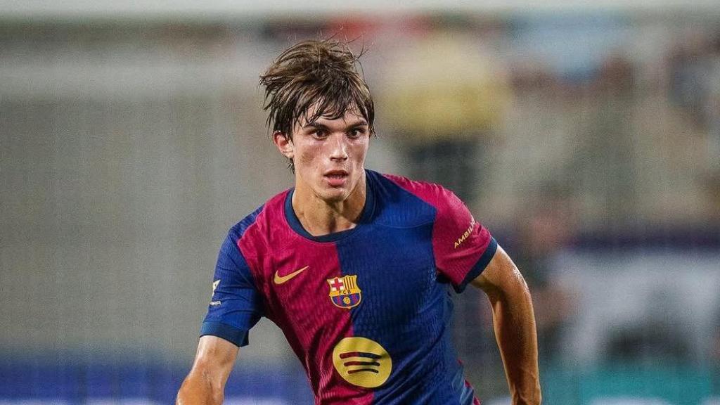 Andrés Cuenca en un partido con el Barça B
