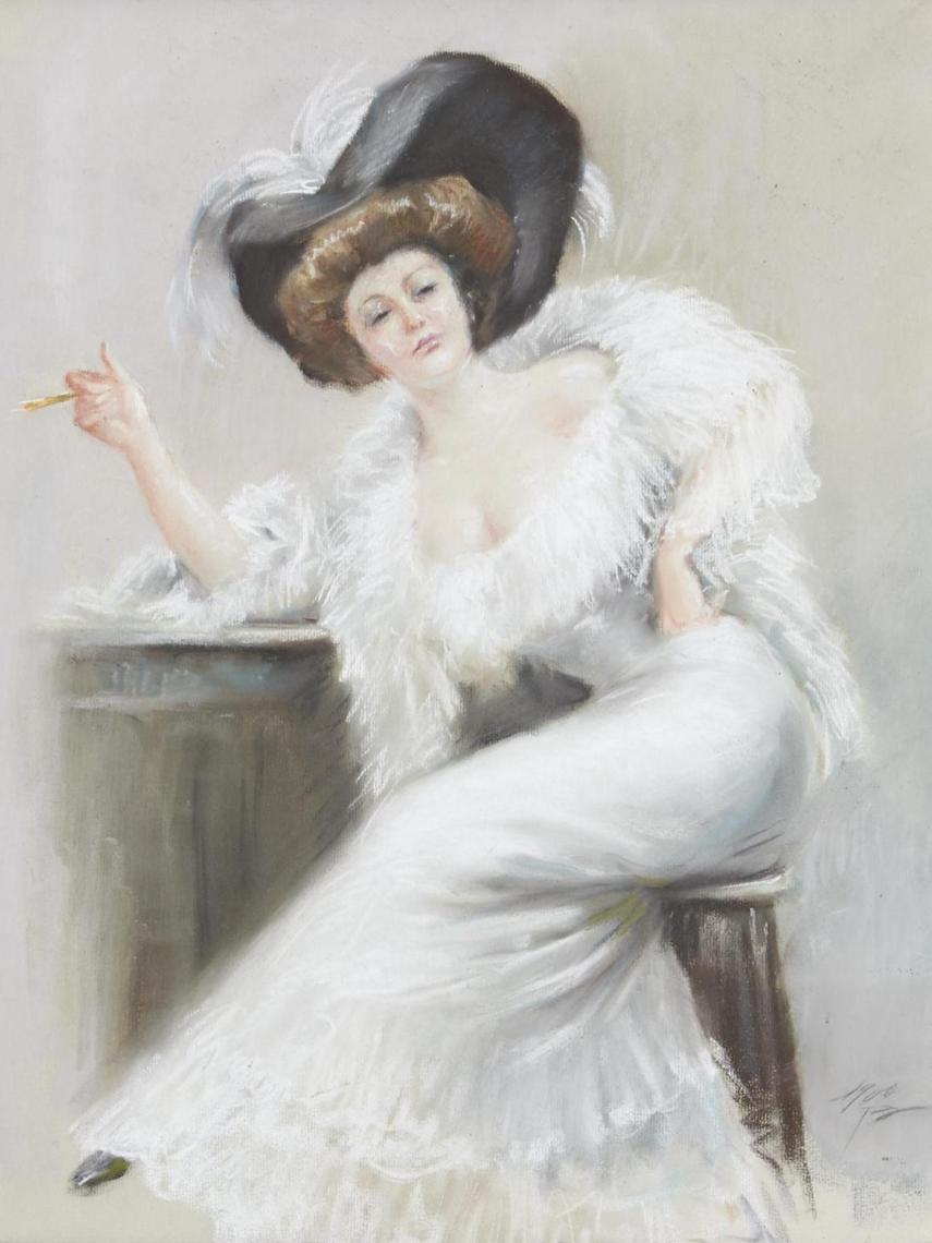 'Retrato de una mujer fumando - La Belle Époque' (1900)
