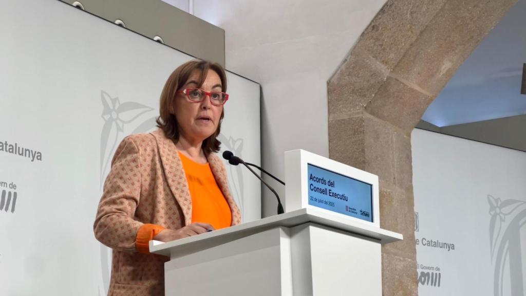 La portavoz del Govern Silvia Paneque durante una rueda de prensa