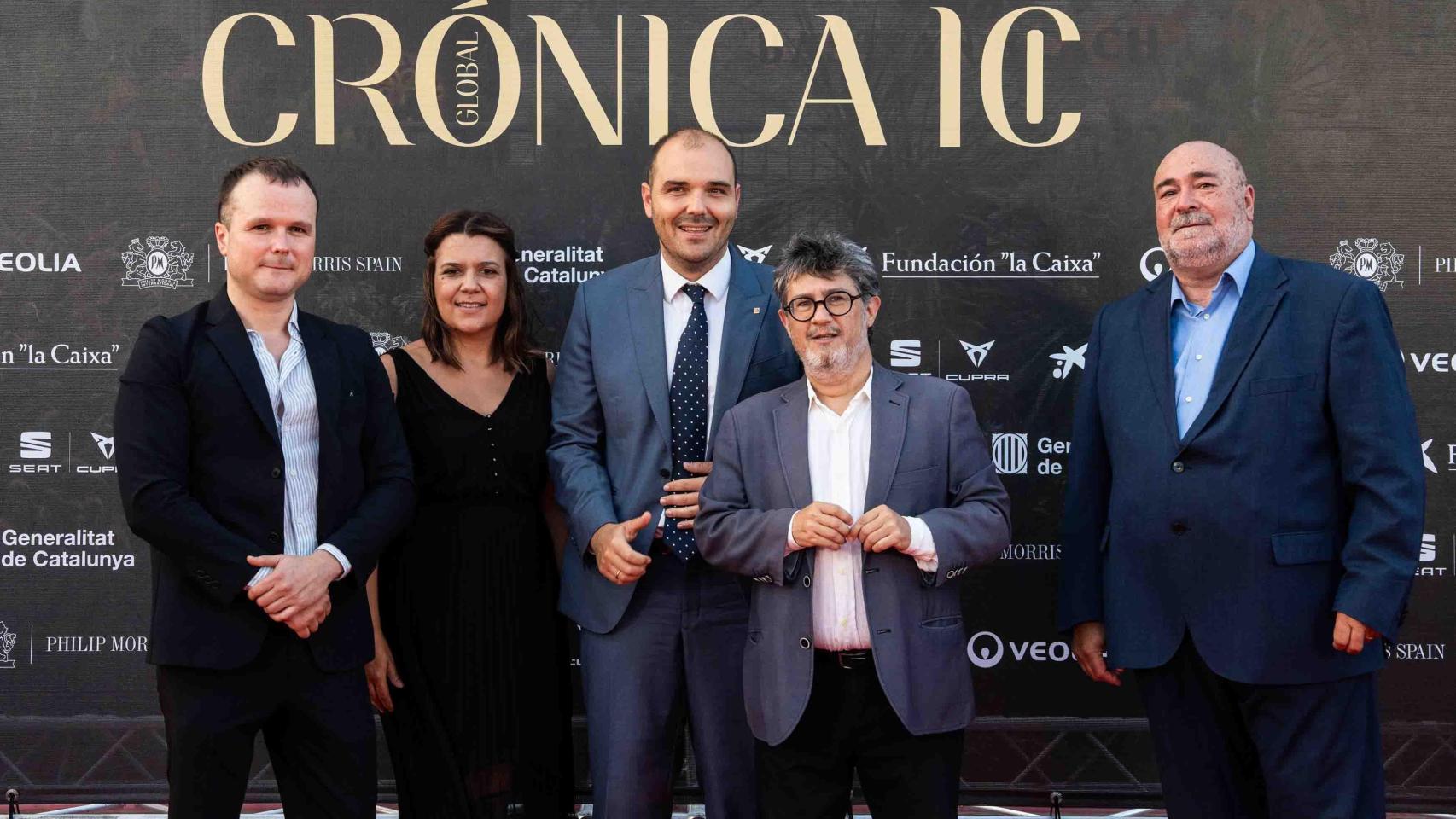 De izquierda a derecha: Ignasi Jorro, director de Crónica Global; Laura Jiménez, directora general; Albert Dalmau, 'conseller' de Presidencia de la Generalitat; Manel Manchón, director de Metrópoli Abierta; y Xavier Salvador, editor y consejero delegado de Crónica Global