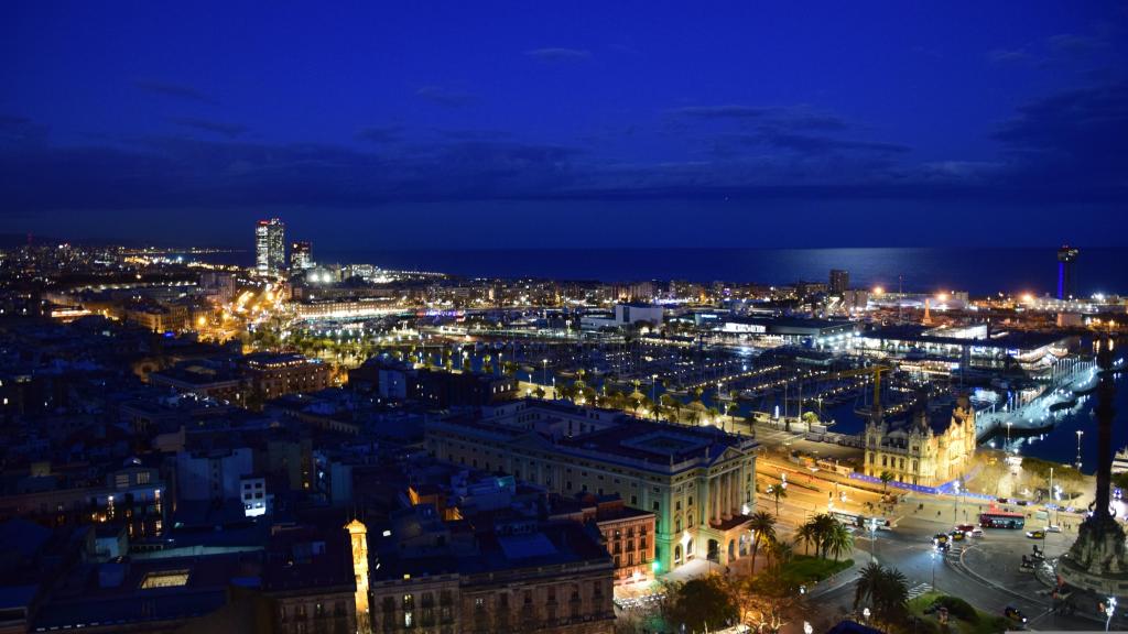 Vista nocturna de Barcelona
