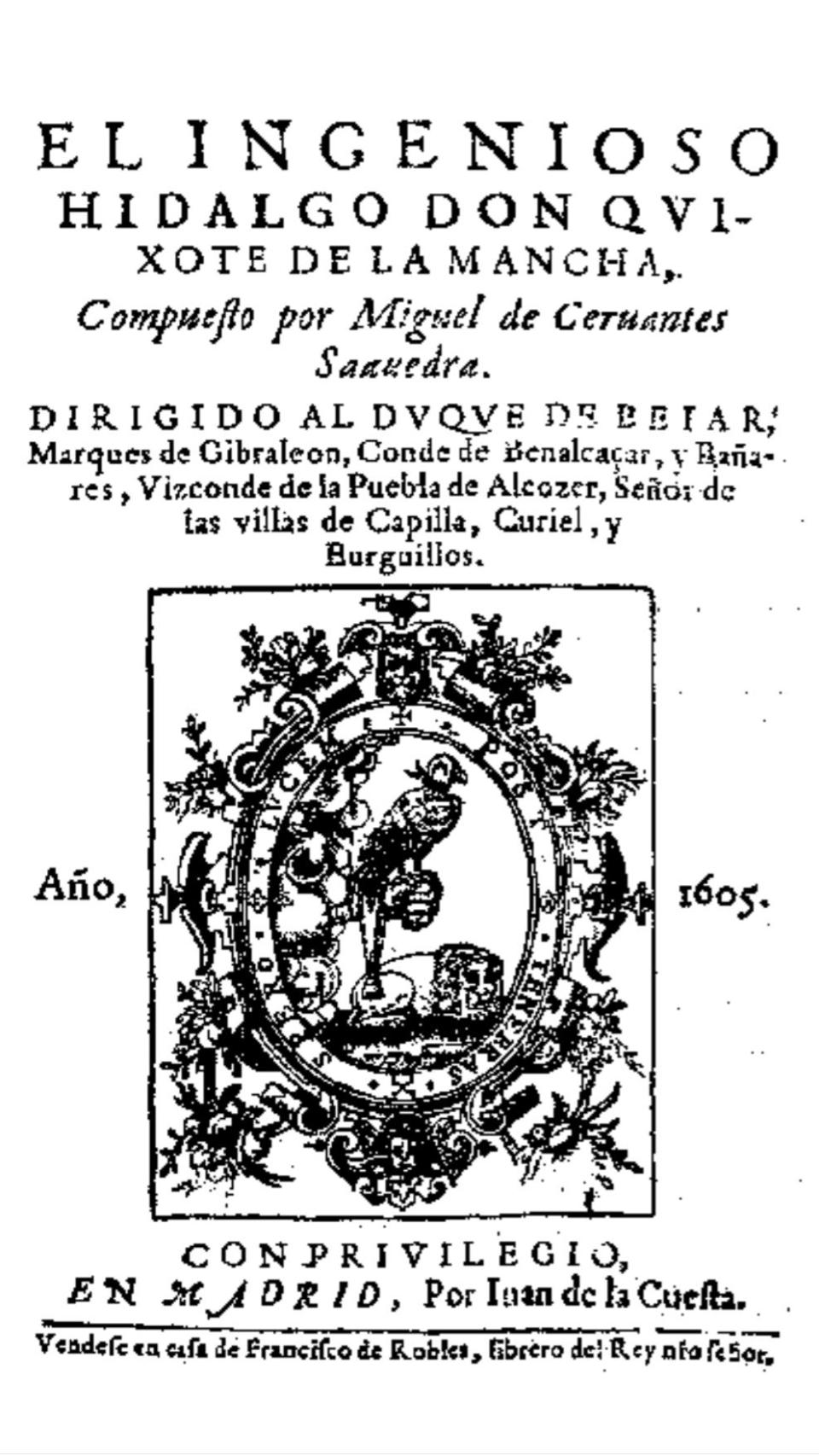 Primera edición de 'Don Quijote' (1605)