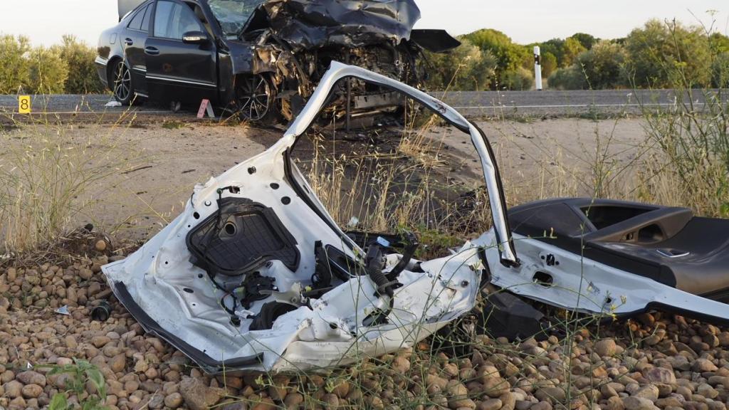 Restos de un accidente de tráfico en Cuenca