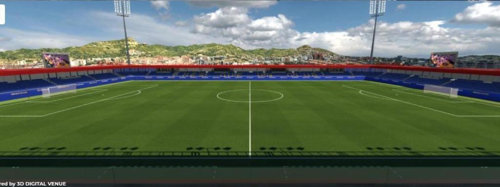 Vista panorámica de la visión del espectador en el Palco Presidencial del Estadi Johan Cruyff
