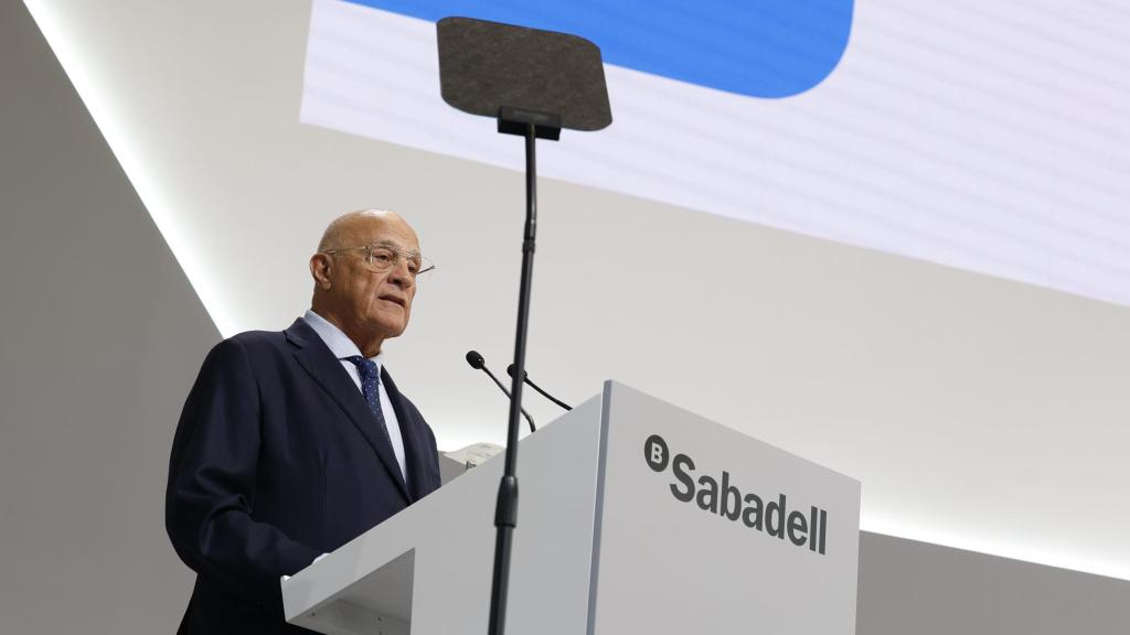 El presidente del Banco Sabadell, Josep Oliu, en la junta de este miércoles / BANCO SABADELL