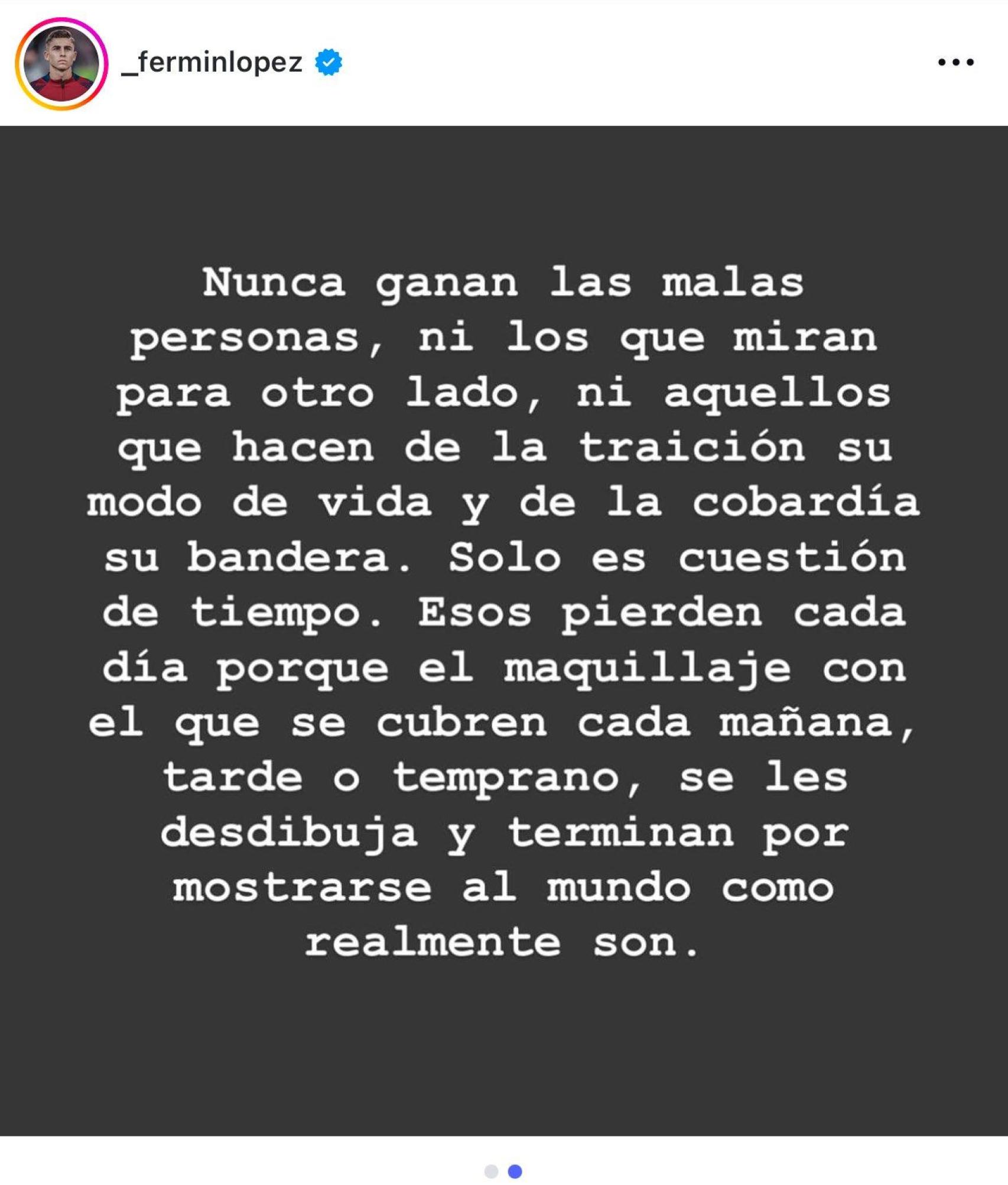 El misterioso 'post' de Fermín López en Instagram (2)