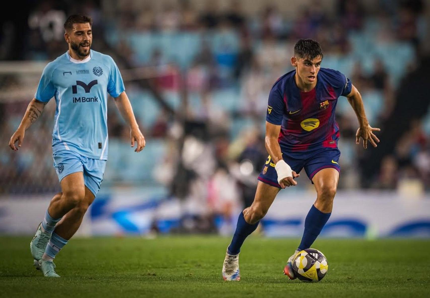 Gerard Martín durante el amistoso entre el Daegu y el Barça