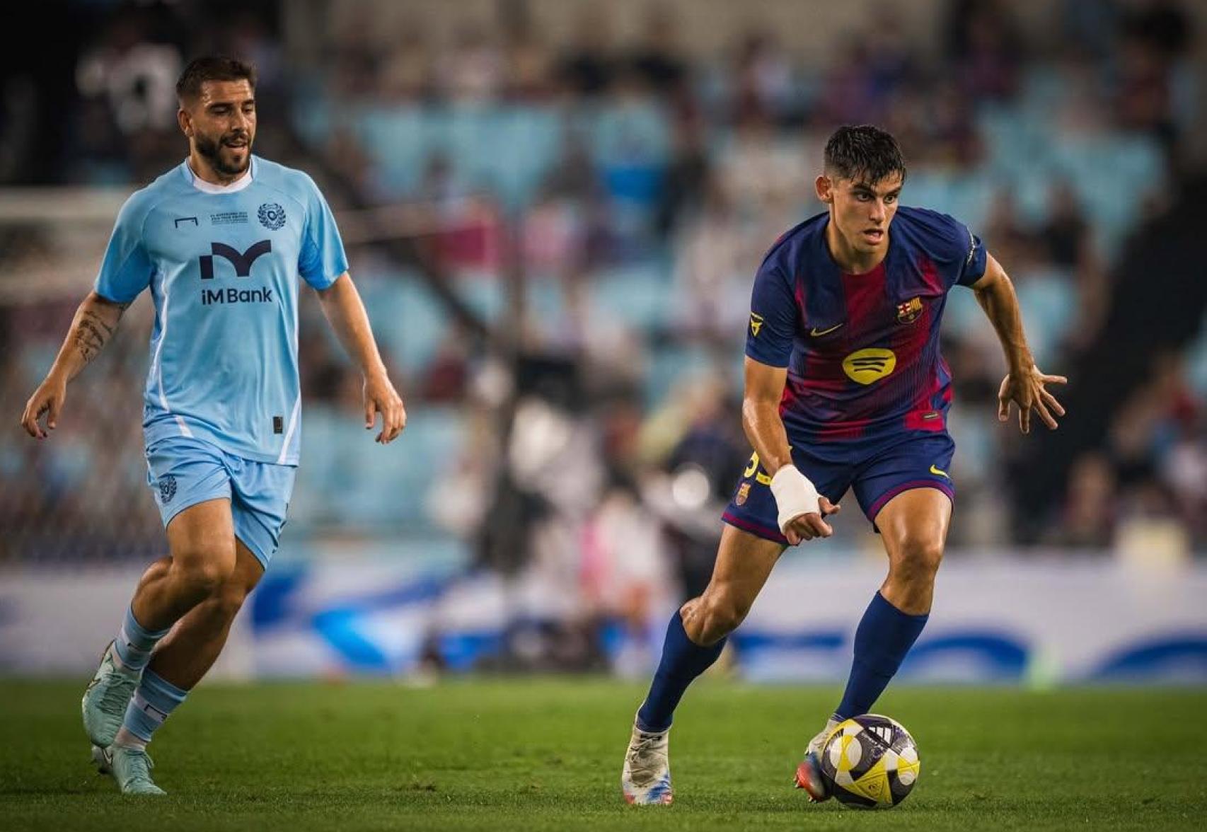 Gerard Martín durante el amistoso entre el Daegu y el Barça