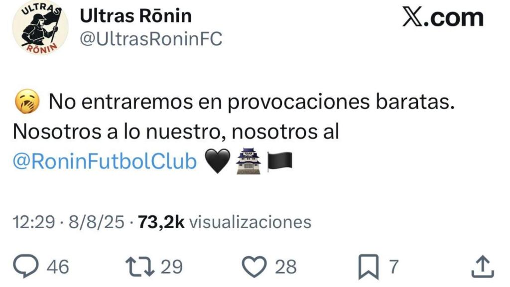 Mensaje de los Ultras Ronin