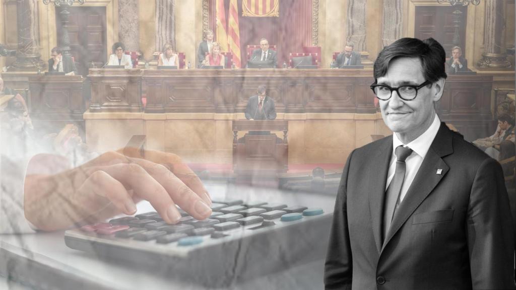 El presidente de la Generalitat, Salvador Illa, en el Parlament