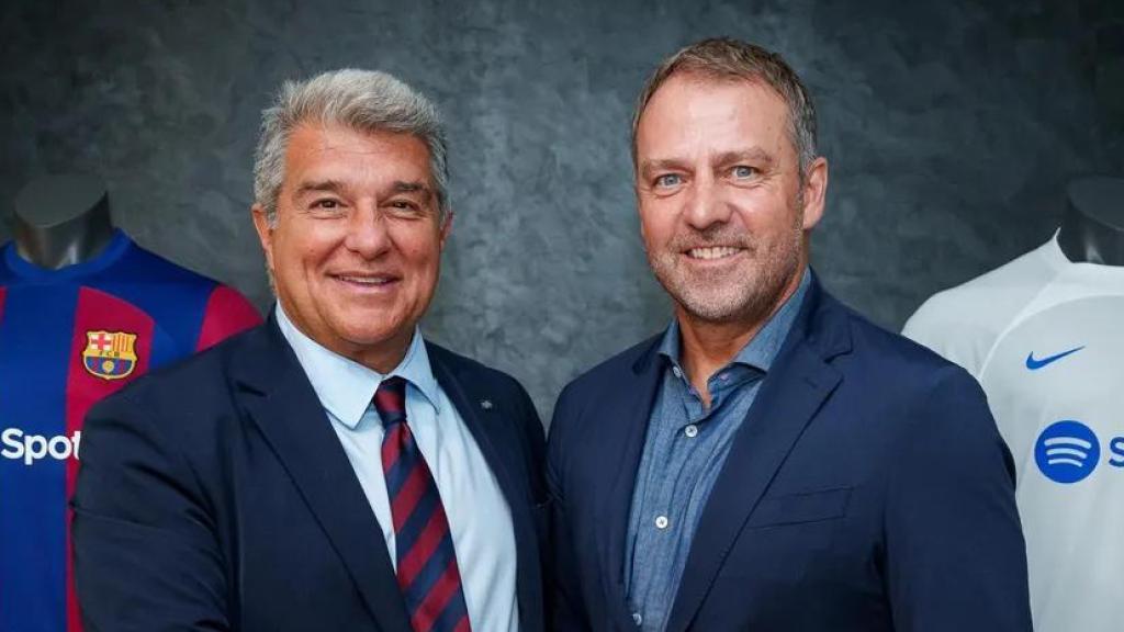 Joan Laporta y Hansi Flick