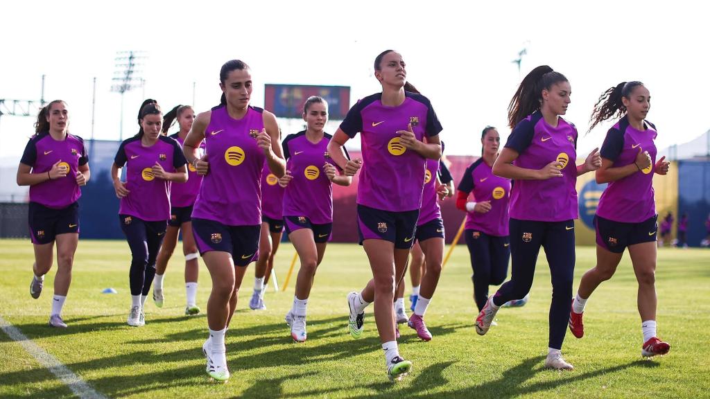 Las jugadoras del Barça Femenino en un entrenamiento