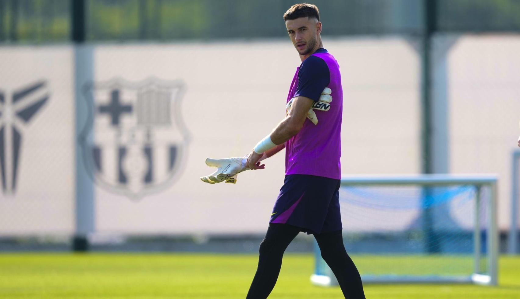 Jaon García en el entrenamiento previa al Mallorca-Barça