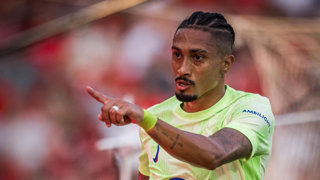 Raphinha celebra su gol ante el RCD Mallorca