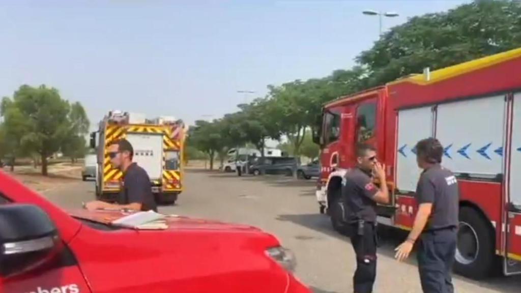 Parte del convoy de Bombers que se ha desplazado a Extremadura