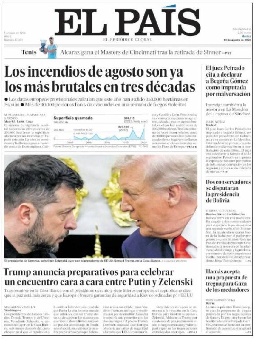 Portada 'El País' 19 de agosto