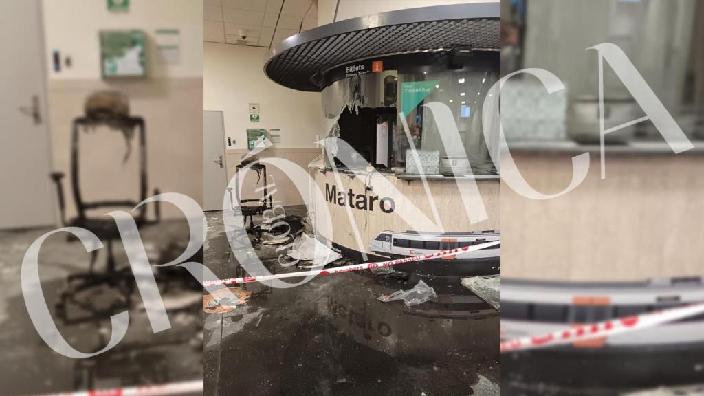 Incendio en la estación de tren de Mataró