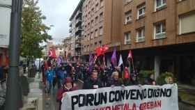 Sindicatos del Metal de Bizkaia en la manifestacin de Amorebieta. / CV