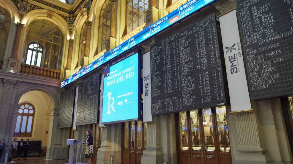 La ministra de Hacienda, Mara Jess Montero, en un acto en la Bolsa de Madrid./ EP