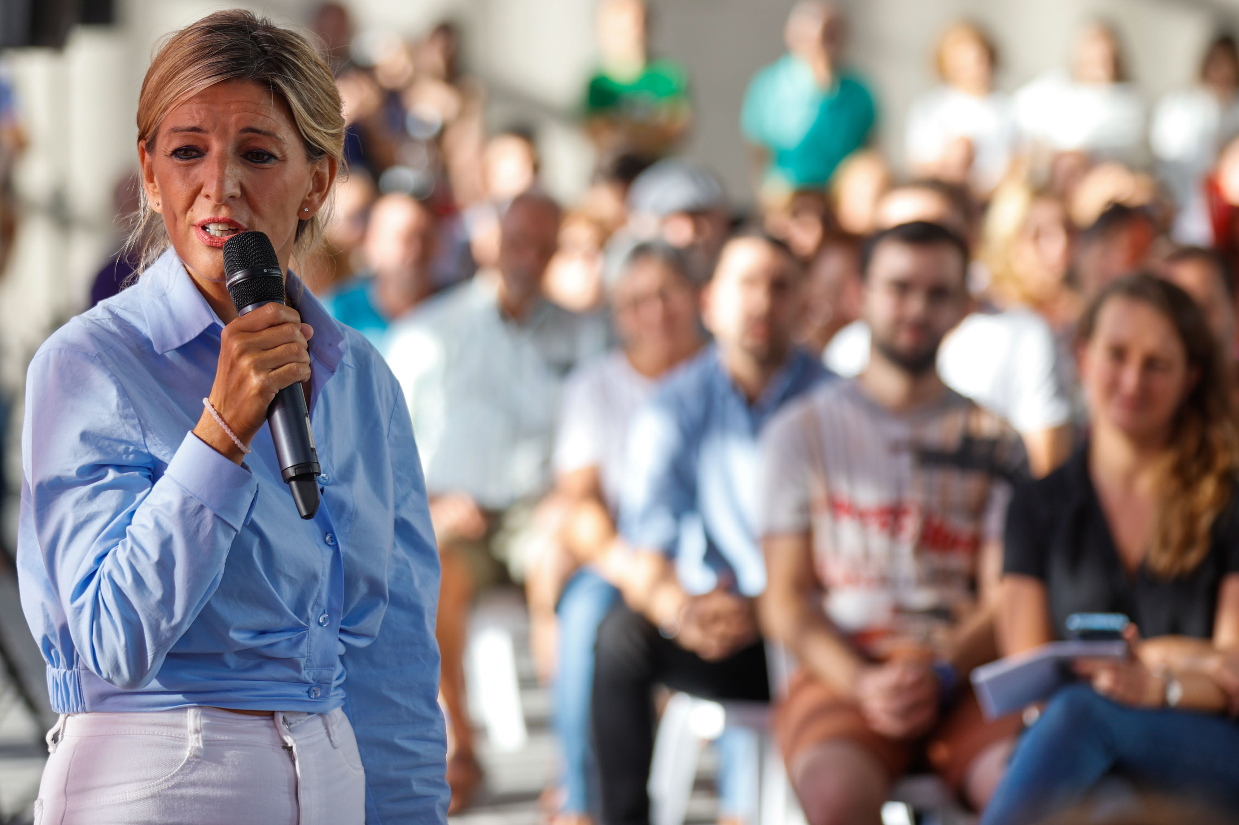 Yolanda Díaz durante el acto de presentación de 'Sumar' en Bilbao / Luis Tejido (EFE)