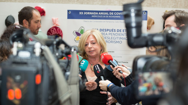 Consuelo Ordóñez en las recientes jornadas de Covite en Pamplona.