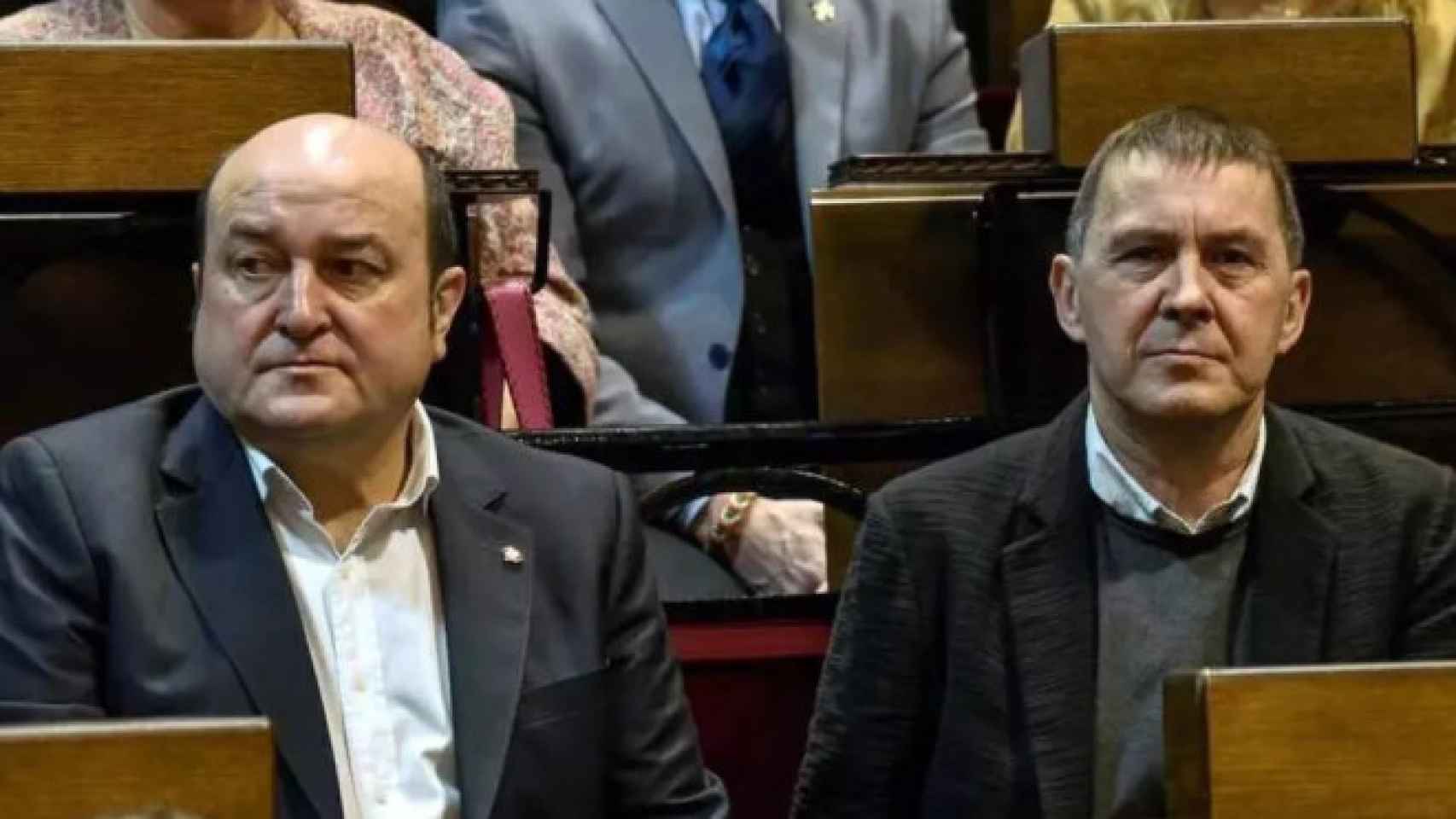 Los lderes de PNV y Bildu, Andoni Ortuzar y Arnaldo Otegi, ambos socios de Snchez / EP