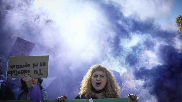 Una participante en una manifestacin a favor de los derechos de las mujeres. / EP