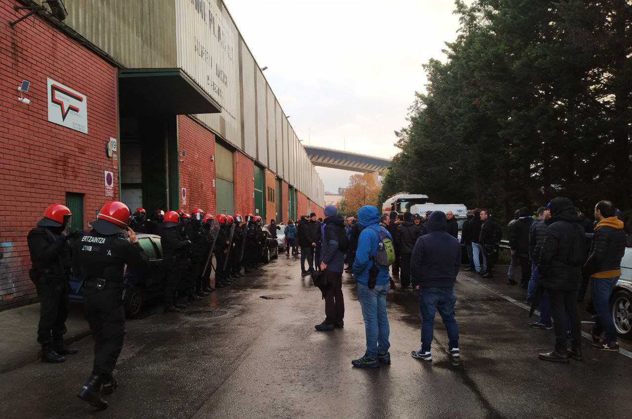 Manifestantes en la huelga del Metal de Bizkaia / LAB