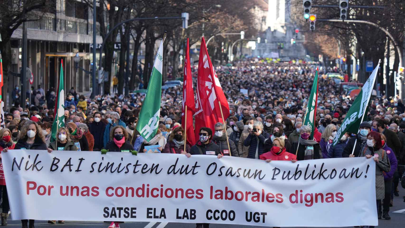 Cabecera de la manifestacin de Bilbao./ EP