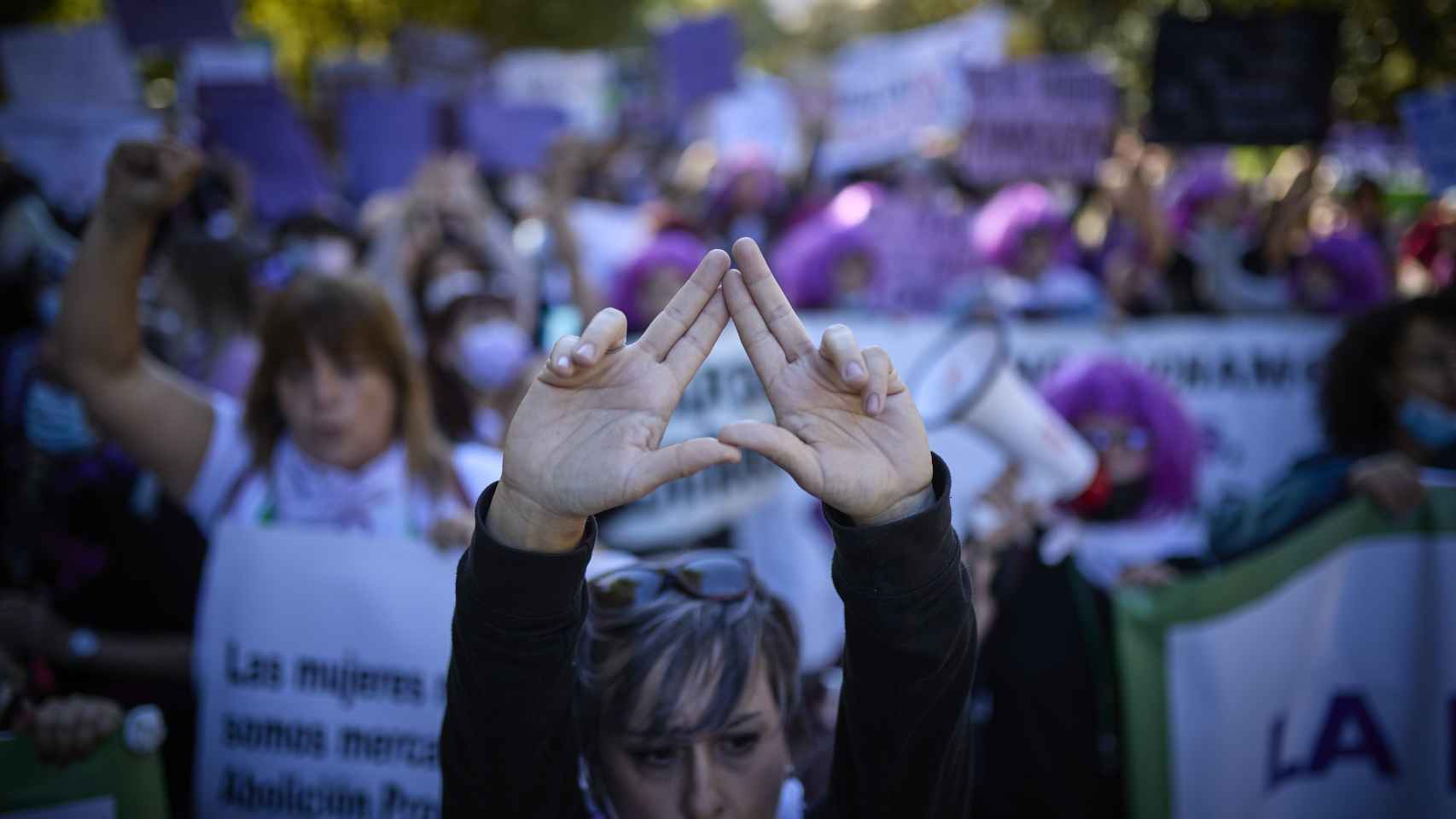 Una participante en una manifestacin a favor de los derechos de la mujer. / EP