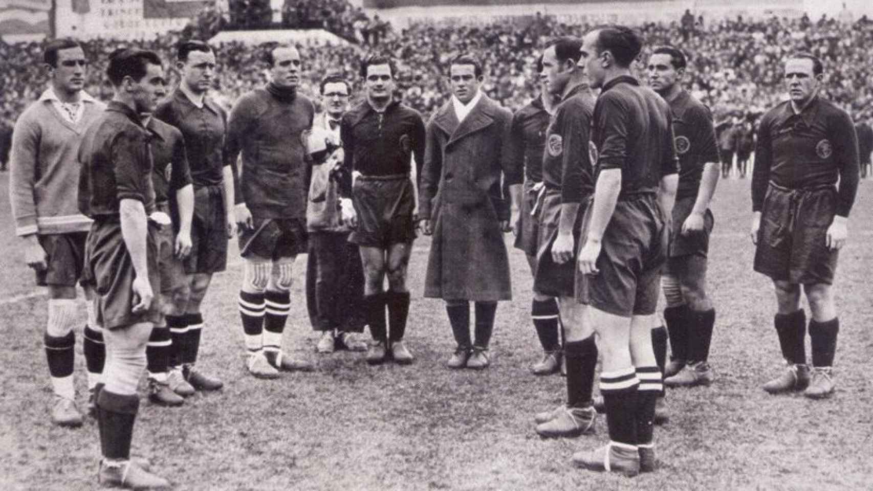 La Espaa dirigida por Amadeo Garca de Salazar en los cuartos de final del Mundial de Italia 1934