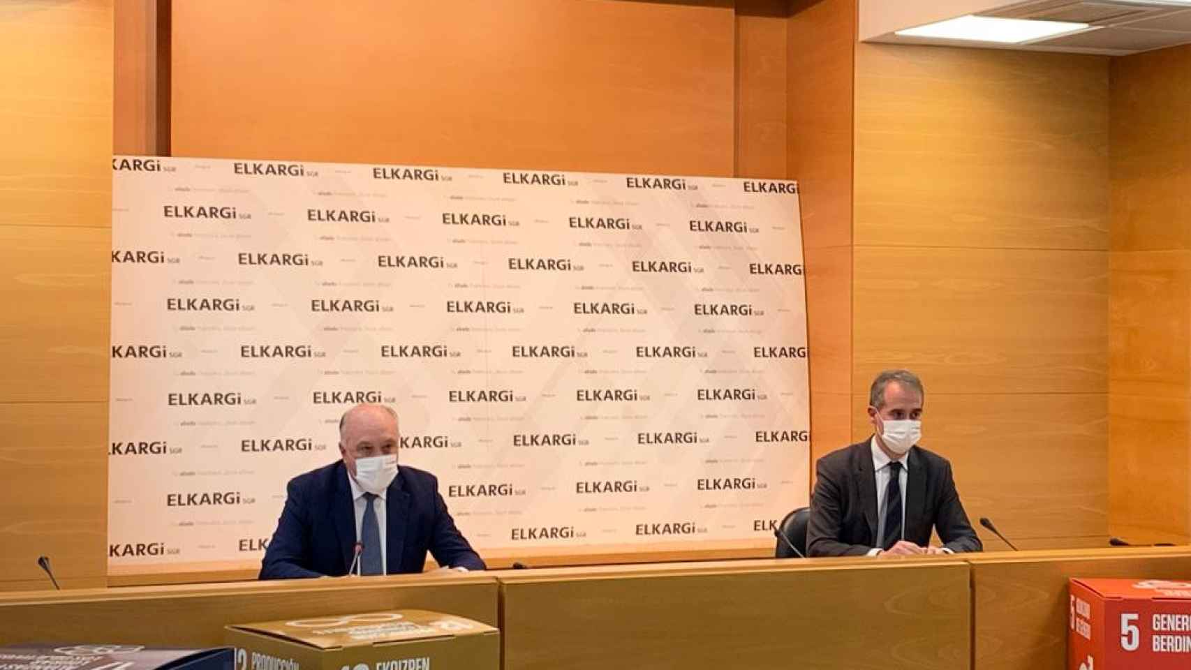 Josu Snchez, presidente, y Zenn Vzquez, director general de Elkargi./ Elkargi