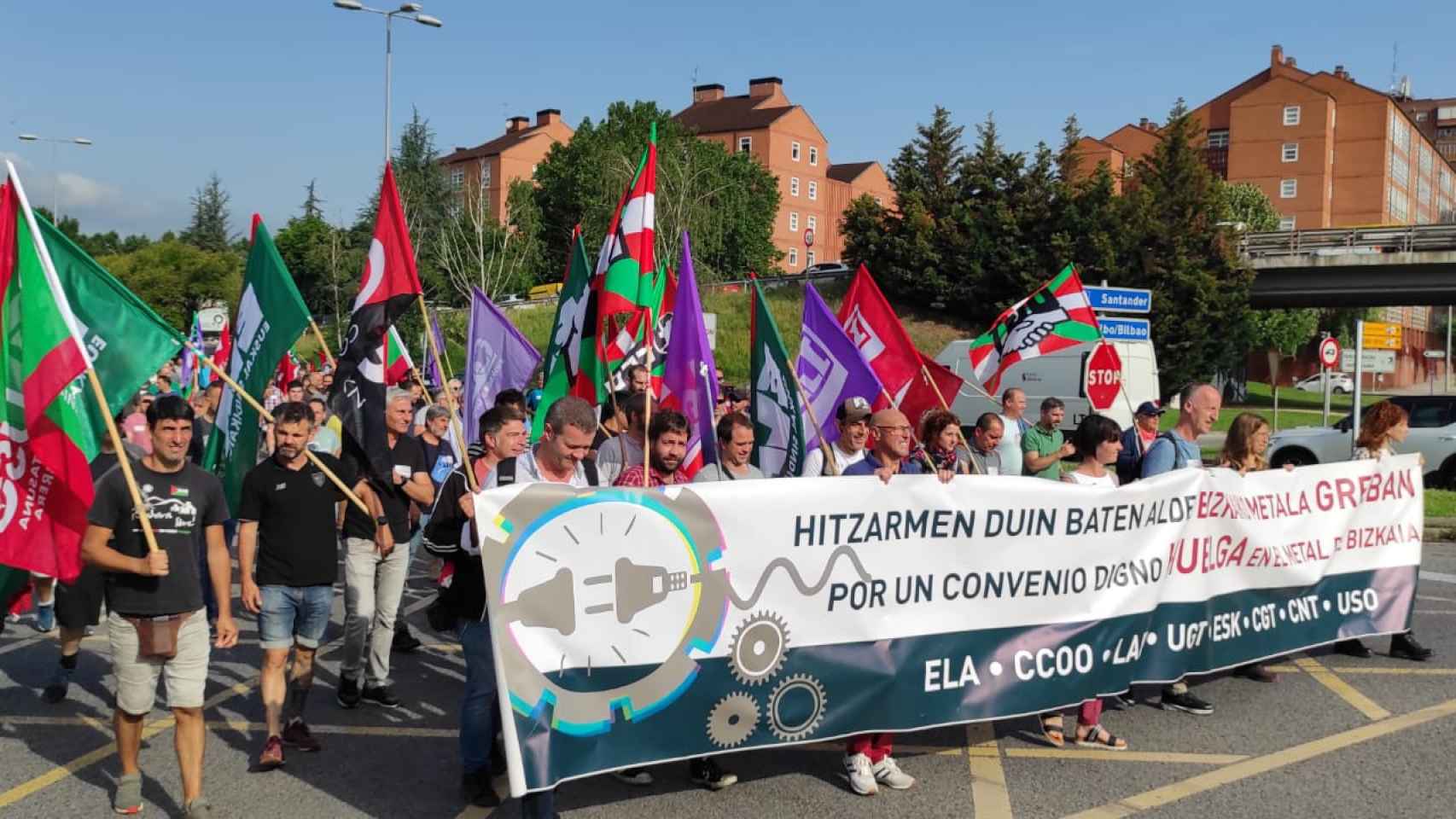 Movilizacin de trabajadores de la industria vizcaina por la renovacin del convenio del Metal de Bizkaia / CV