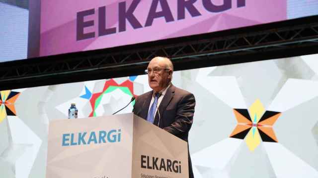 El presidente de Elkargi, Josu Snchez, durante el 32 Encuentro Empresarial de Elkargi / Javi Colmenero (Europa Press)