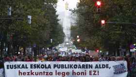 Cabecera de la manifestacin de este sbado en Bilbao contra la Ley de Educacin. / EFE