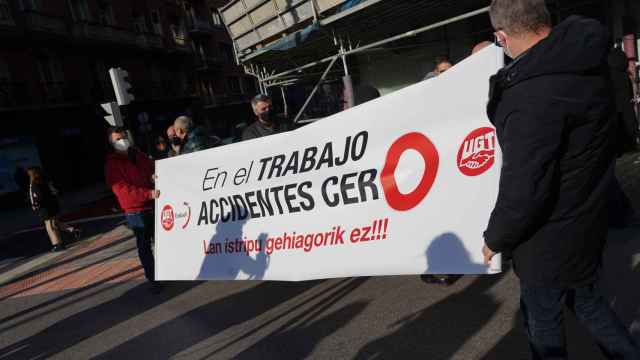 Concentracin de los sindicatos contra los accidentes laborales. / EP