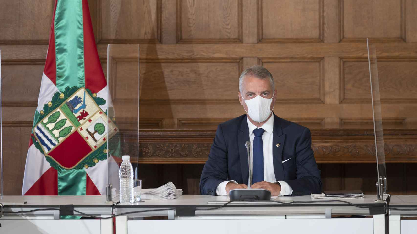 Urkullu presidiendo el primer Consejo de Gobierno tras el verano. / IREKIA